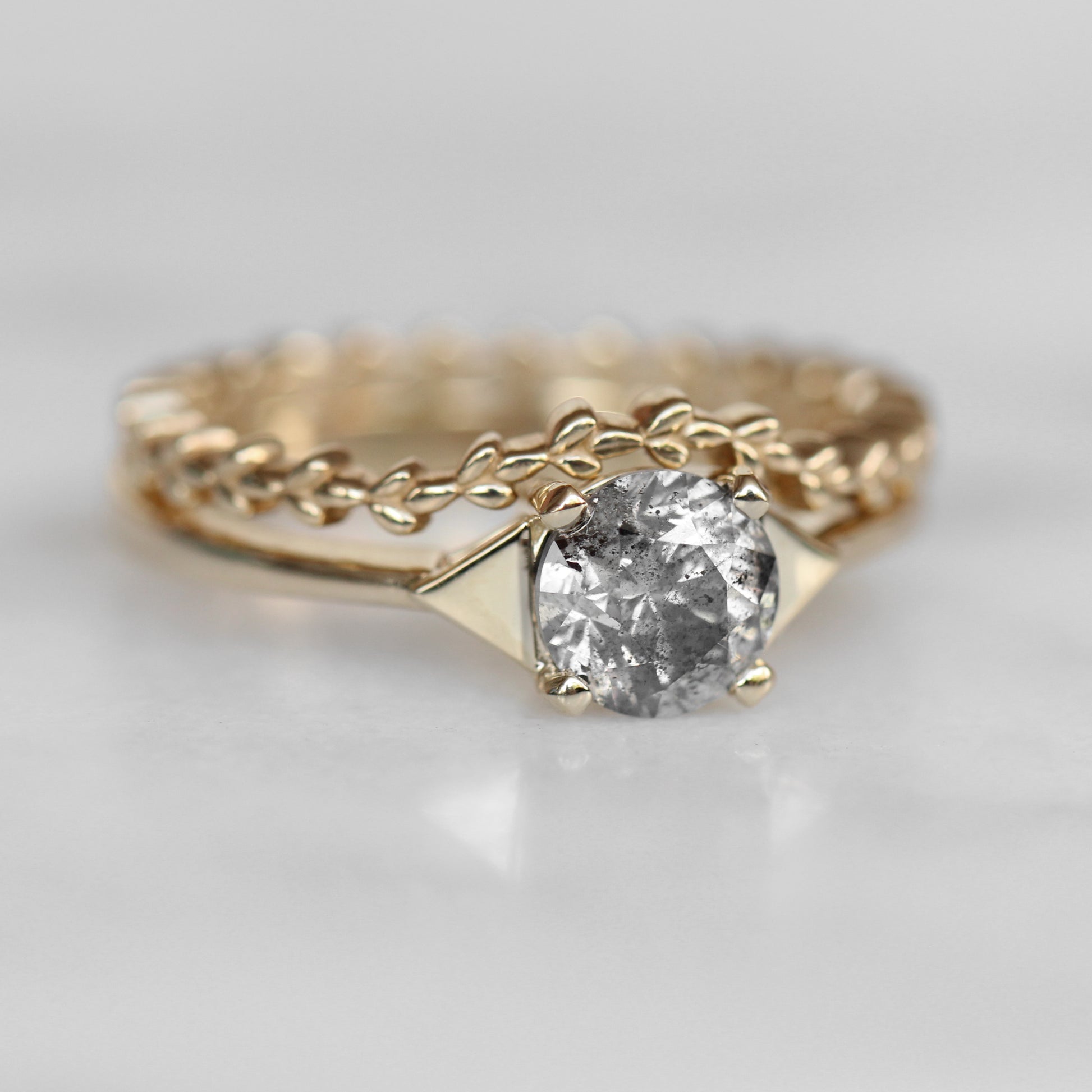 Quinta Ring with a 1.01 brilliant round celestial diamond in 10k yellow gold - ready to size and ship - Midwinter Co. Alternative Bridal Rings and Modern Fine Jewelry