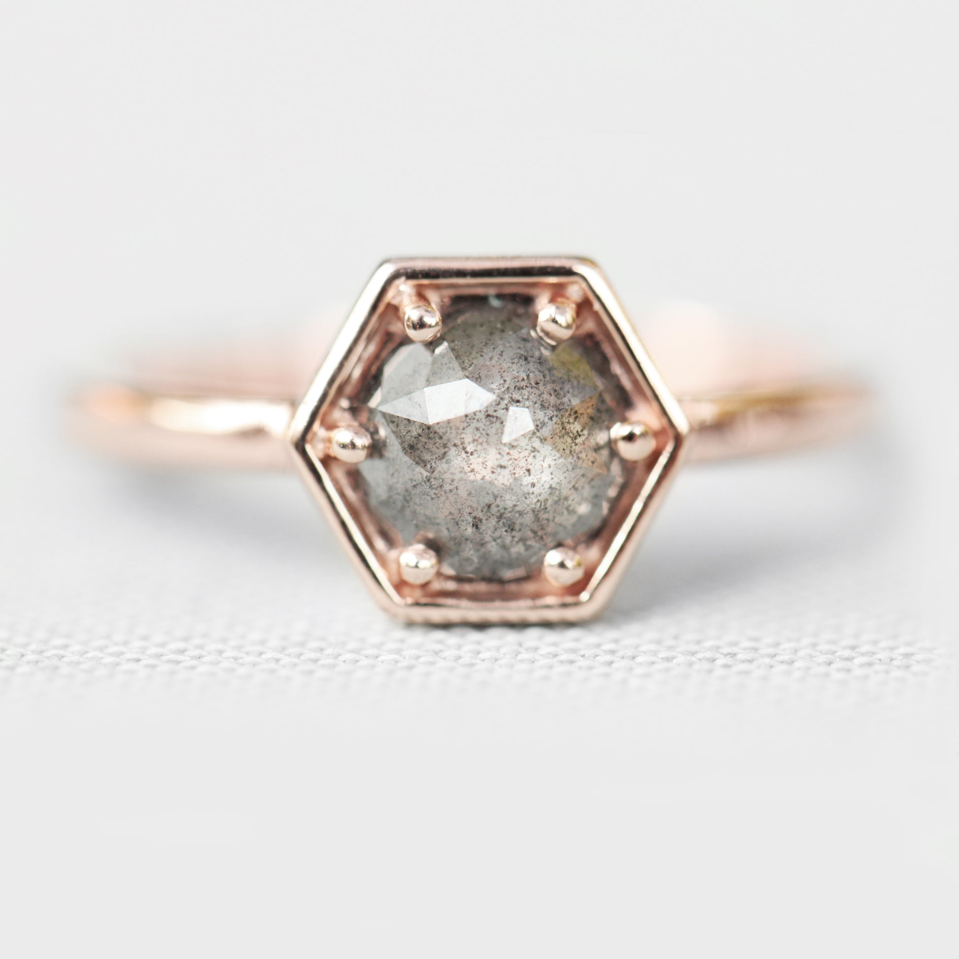 Rhetta Ring with a .70 ct Celestial Diamond in 10k Rose Gold - Ready to Size and Ship - Midwinter Co. Alternative Bridal Rings and Modern Fine Jewelry