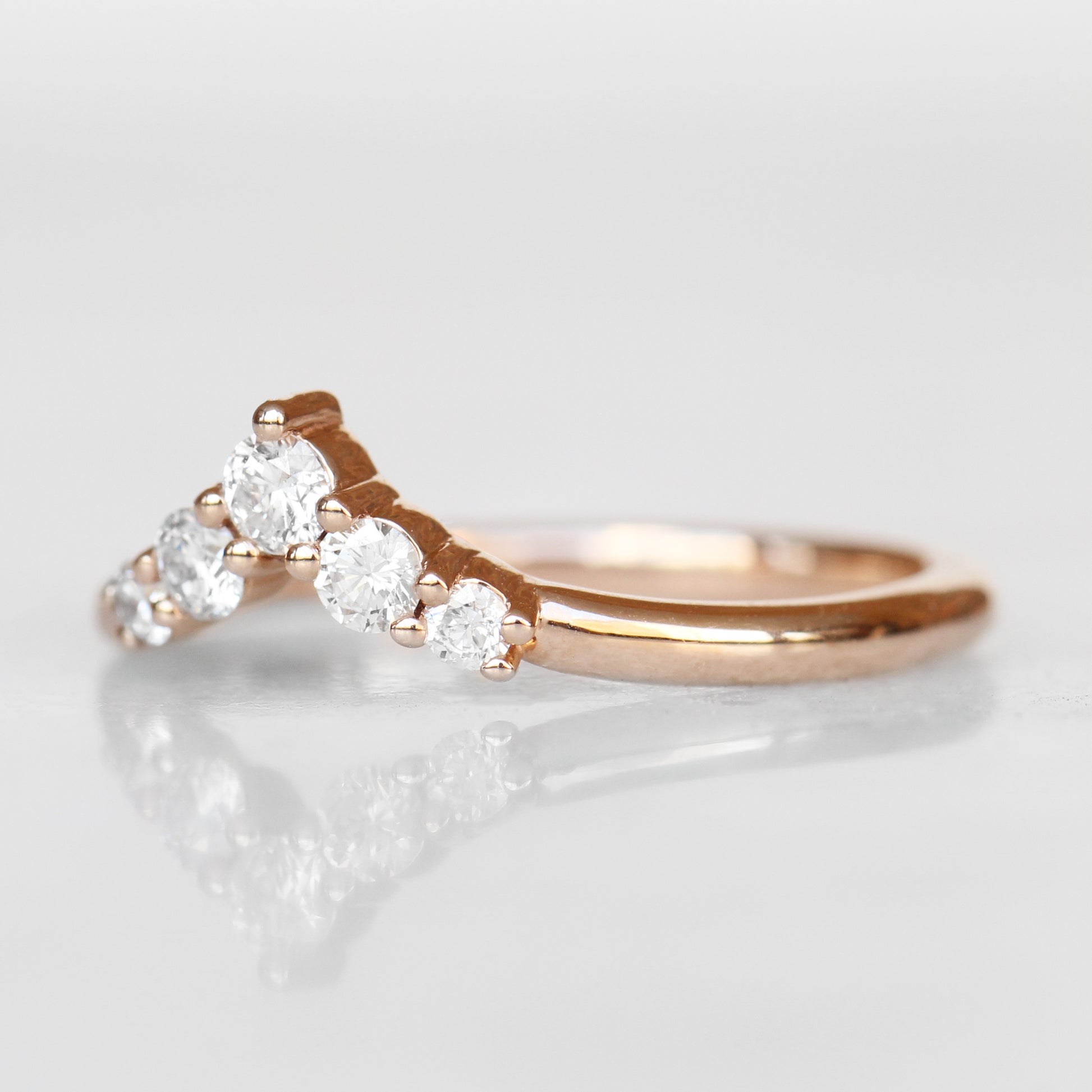 Rhiannon White Diamond Band - Contour Point V Shape Diamond Band - Gold of choice - Midwinter Co. Alternative Bridal Rings and Modern Fine Jewelry