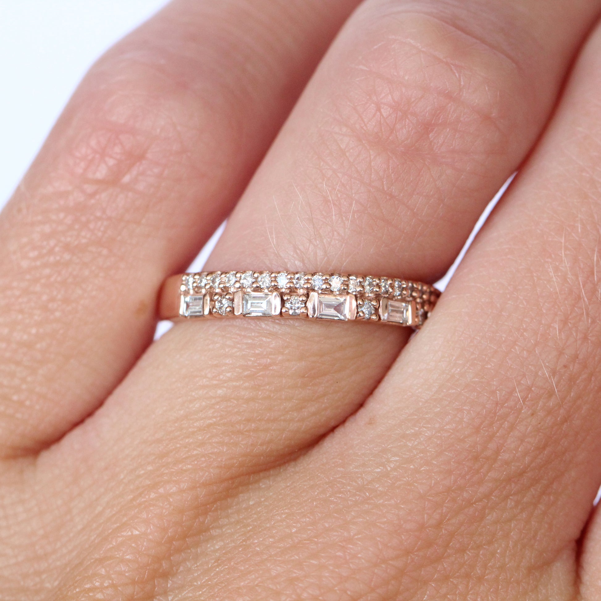 Rosalind Diamond Engagement Ring Band - White diamonds - Midwinter Co. Alternative Bridal Rings and Modern Fine Jewelry