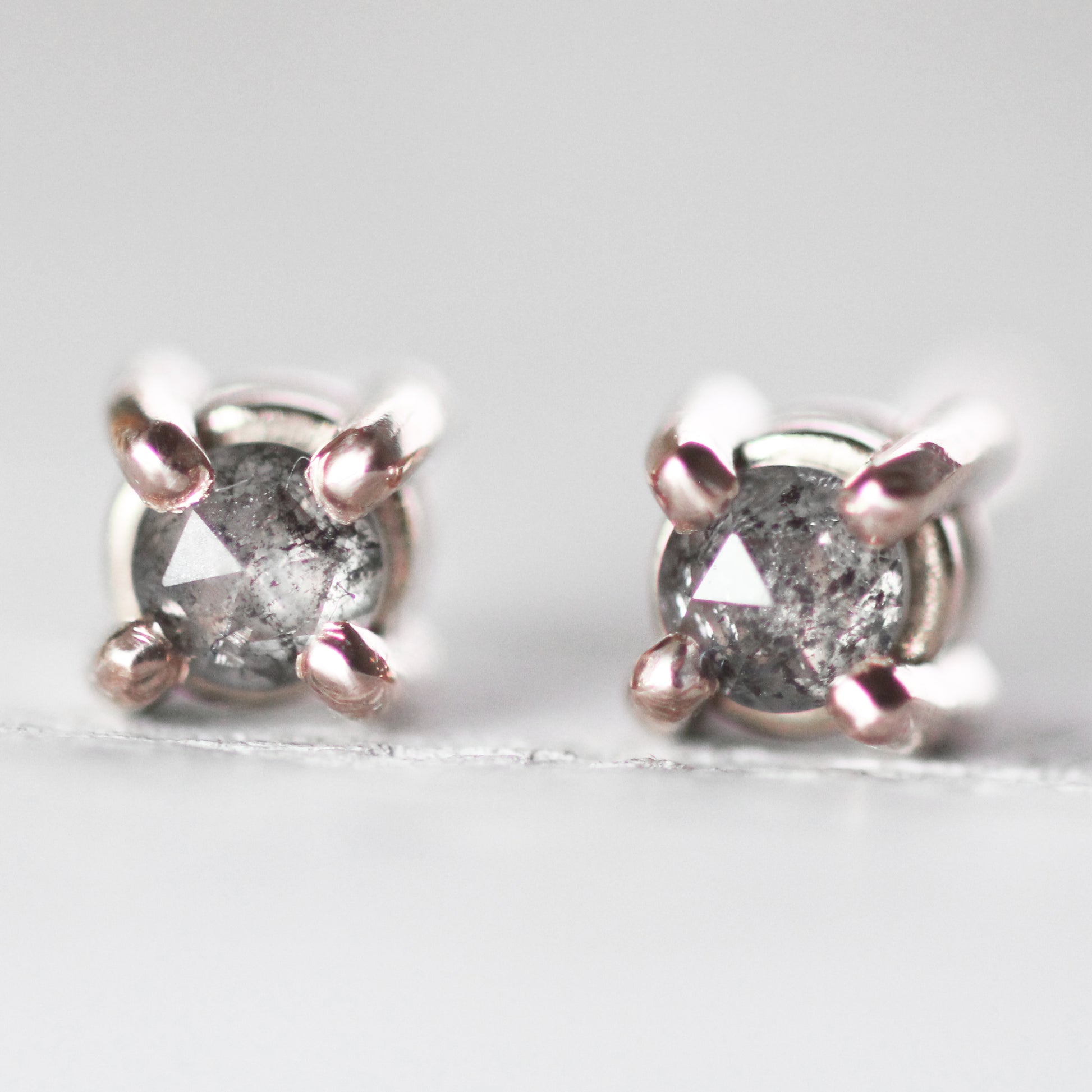 Gray diamond stud earrings Clearance
