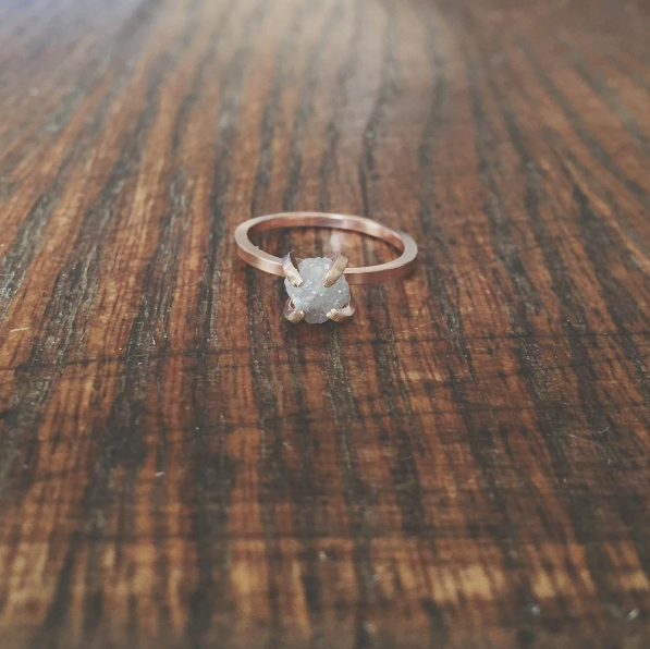 Check out this alternative raw diamond engagement ring I just made! :  r/EngagementRings