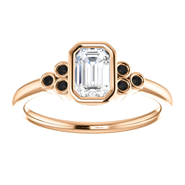 Sophia Ring with Sapphire and Diamond bezel set ring - Your choice of gold - Made to Order - Midwinter Co. Alternative Bridal Rings and Modern Fine Jewelry