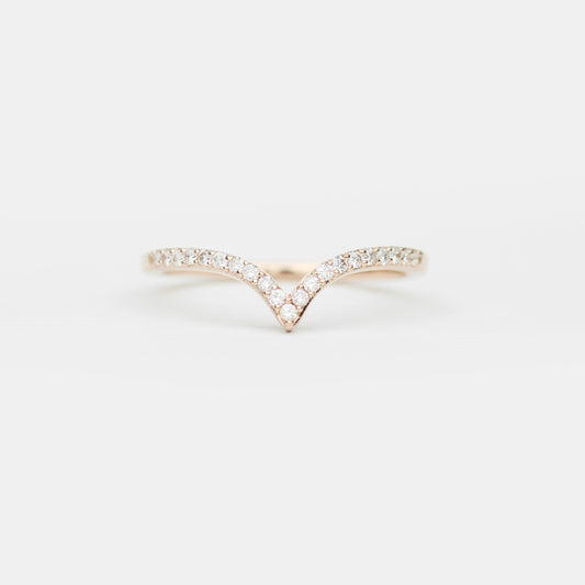 Vern wedding band - Contour Point V shape Diamond Band - Gold of choice - Midwinter Co. Alternative Bridal Rings and Modern Fine Jewelry