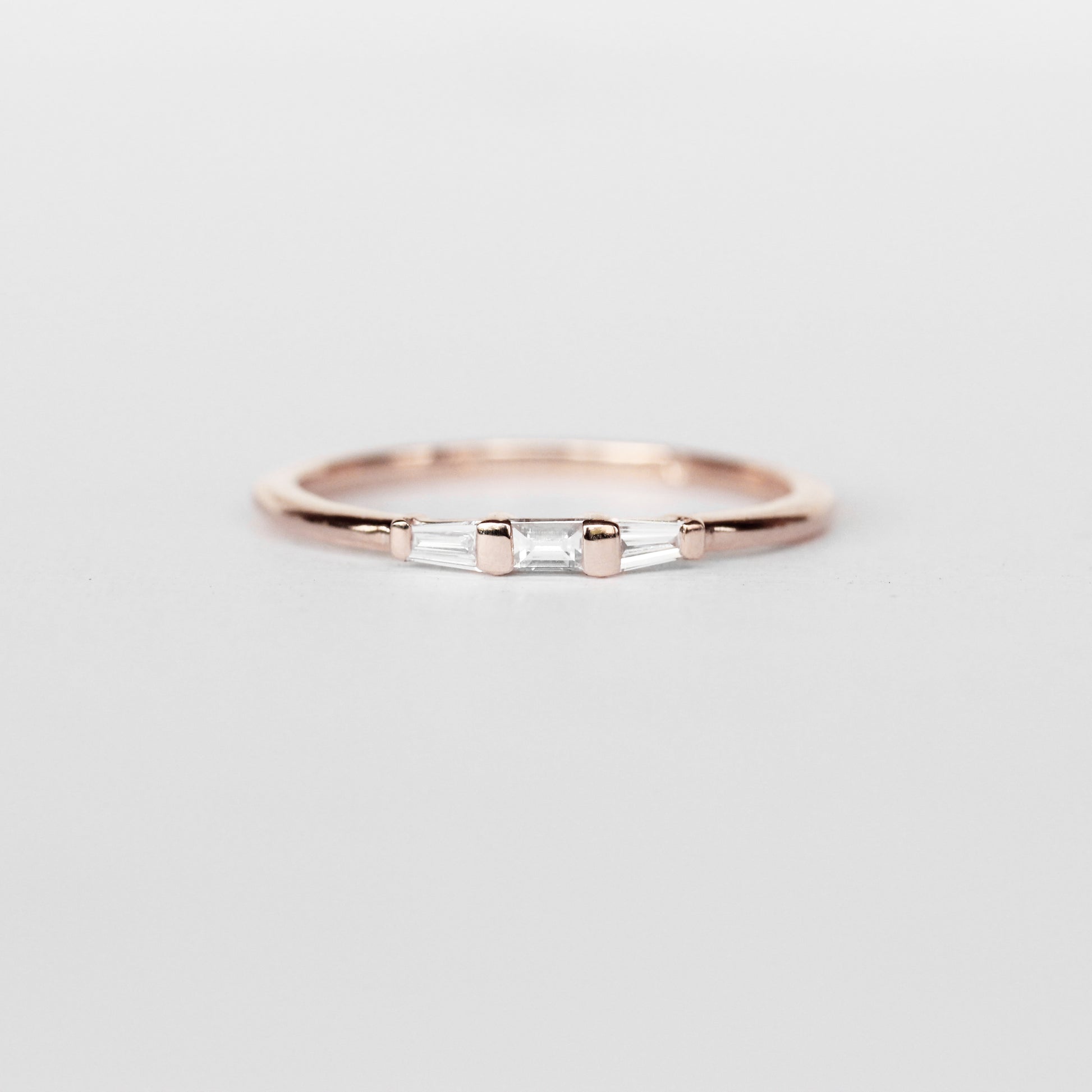 Woodsley Baguette Band Stackable Ring in Your Choice of 14k Gold - Midwinter Co. Alternative Bridal Rings and Modern Fine Jewelry