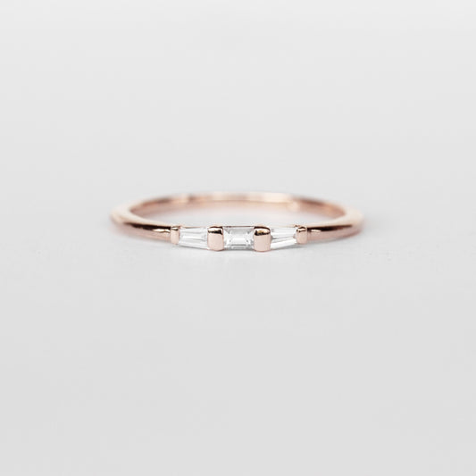 Woodsley Baguette Band Stackable Ring in Your Choice of 14k Gold - Midwinter Co. Alternative Bridal Rings and Modern Fine Jewelry