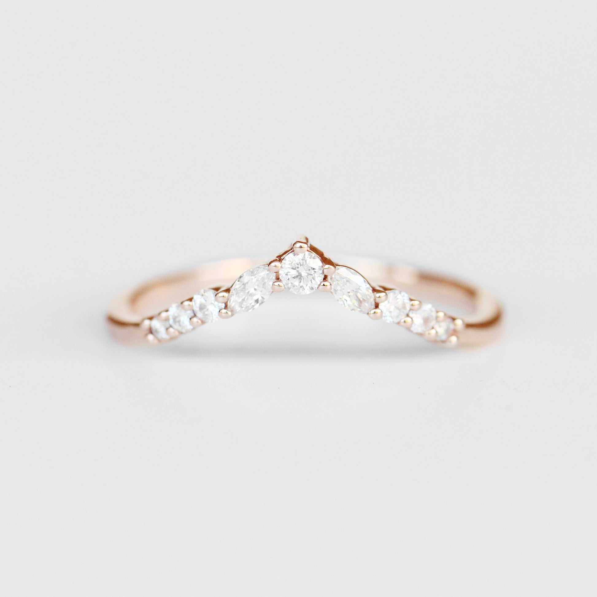Ainsley V-Contoured Stackable Wedding Band - Made to Order - Midwinter Co. Alternative Bridal Rings and Modern Fine Jewelry