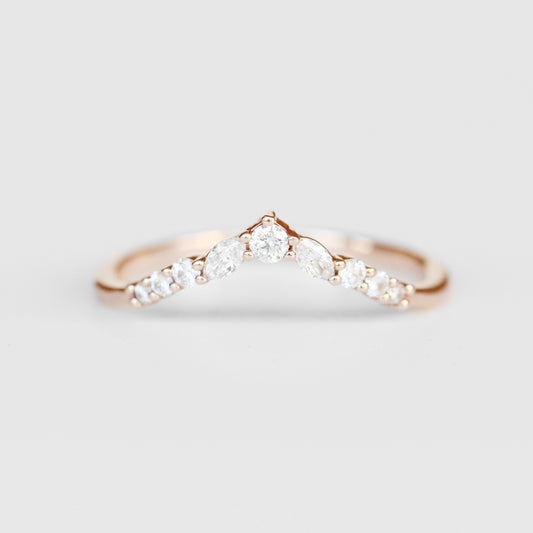 Ainsley V-Contoured Stackable Wedding Band - Made to Order - Midwinter Co. Alternative Bridal Rings and Modern Fine Jewelry