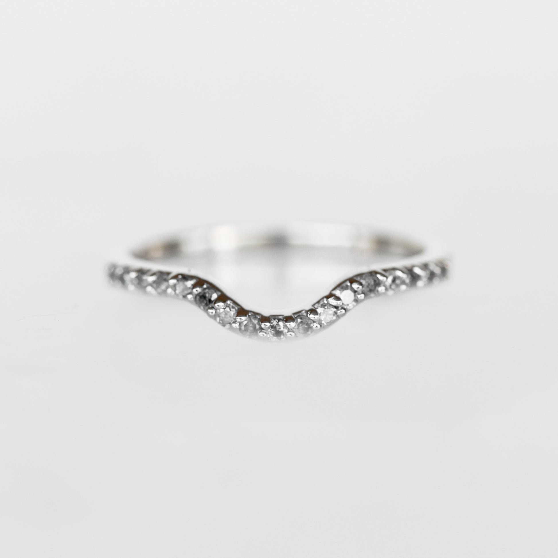 Walsh Wedding Band - Curved Contour Gray Diamond Band - 14K Gold of Choice - Midwinter Co. Alternative Bridal Rings and Modern Fine Jewelry