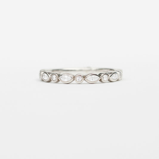 Ellyot band - diamonds in marquise and round cuts, bezel set - Your choice of metal - Midwinter Co. Alternative Bridal Rings and Modern Fine Jewelry
