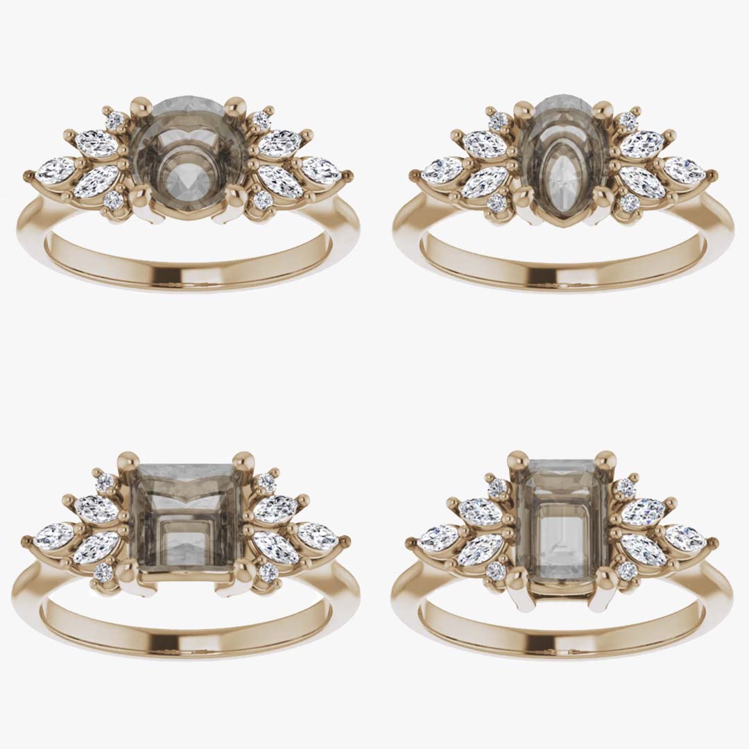 Odette Setting - Midwinter Co. Alternative Bridal Rings and Modern Fine Jewelry