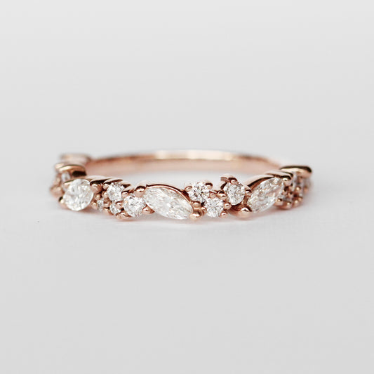 Genevieve Diamond Engagement Ring Band - White diamonds - Midwinter Co. Alternative Bridal Rings and Modern Fine Jewelry
