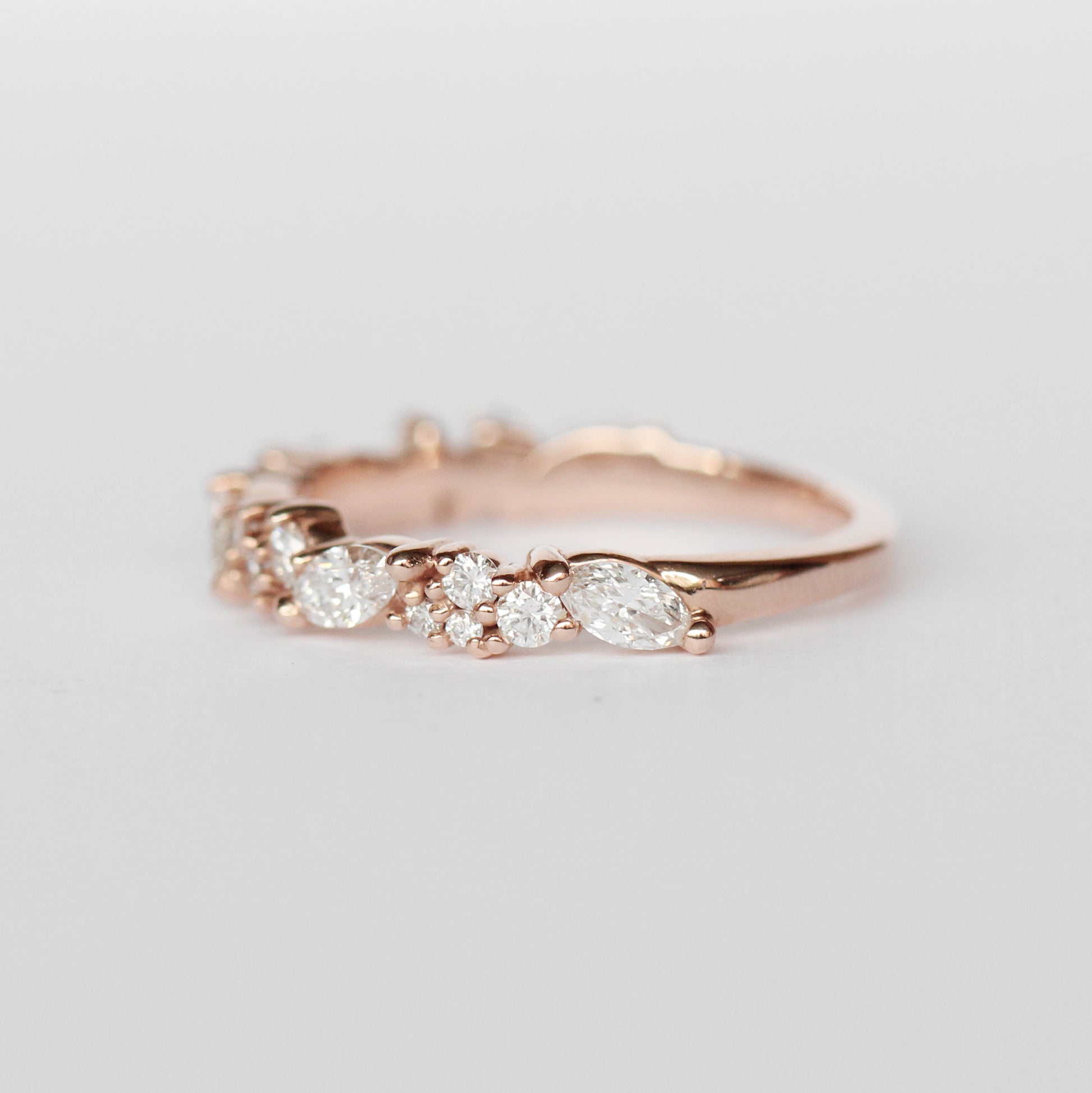 Genevieve Diamond Engagement Ring Band - White diamonds - Midwinter Co. Alternative Bridal Rings and Modern Fine Jewelry