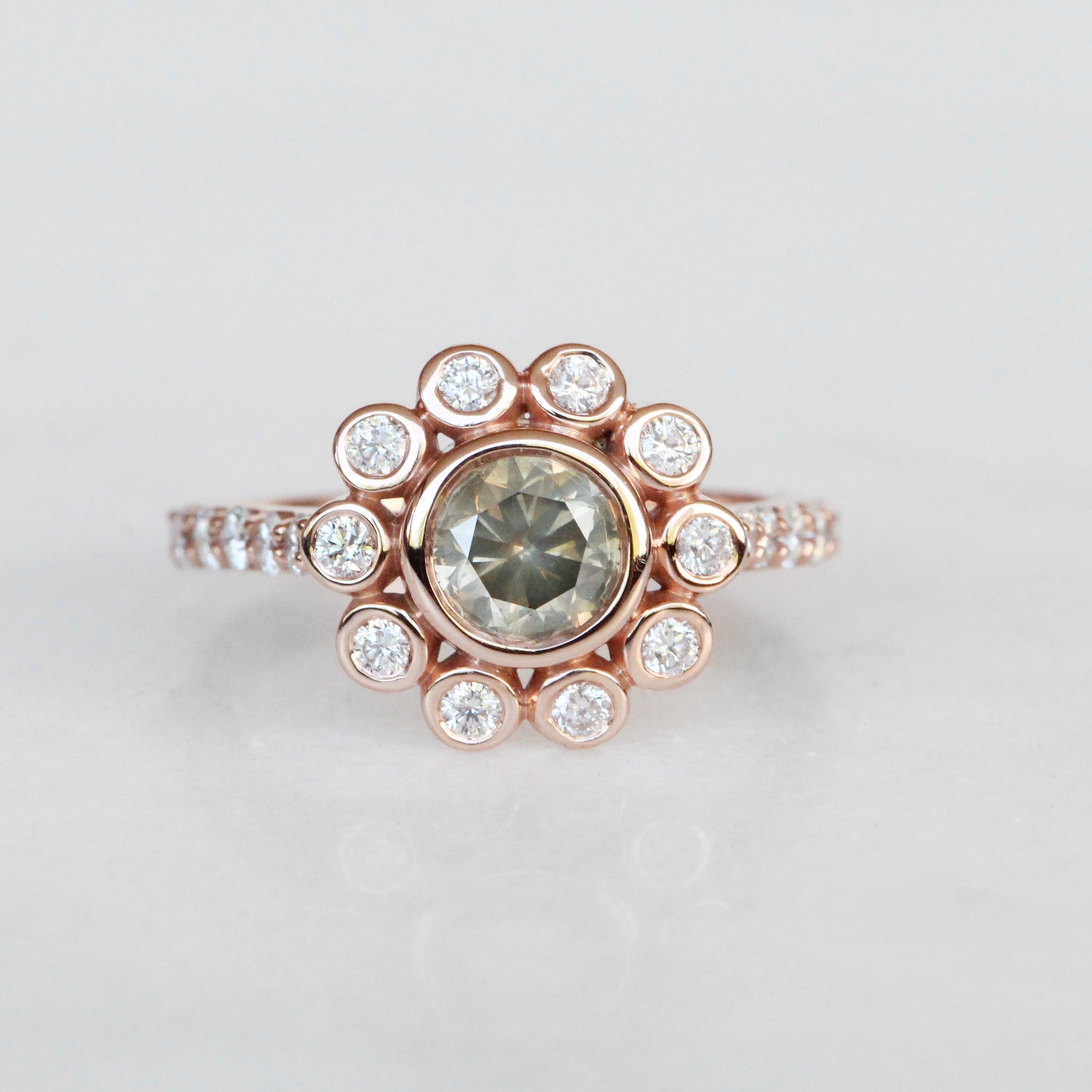 Minnie Antique Style bezel ring with a 1.02 carat certified diamond in 10k rose gold - ready to size and ship - Midwinter Co. Alternative Bridal Rings and Modern Fine Jewelry
