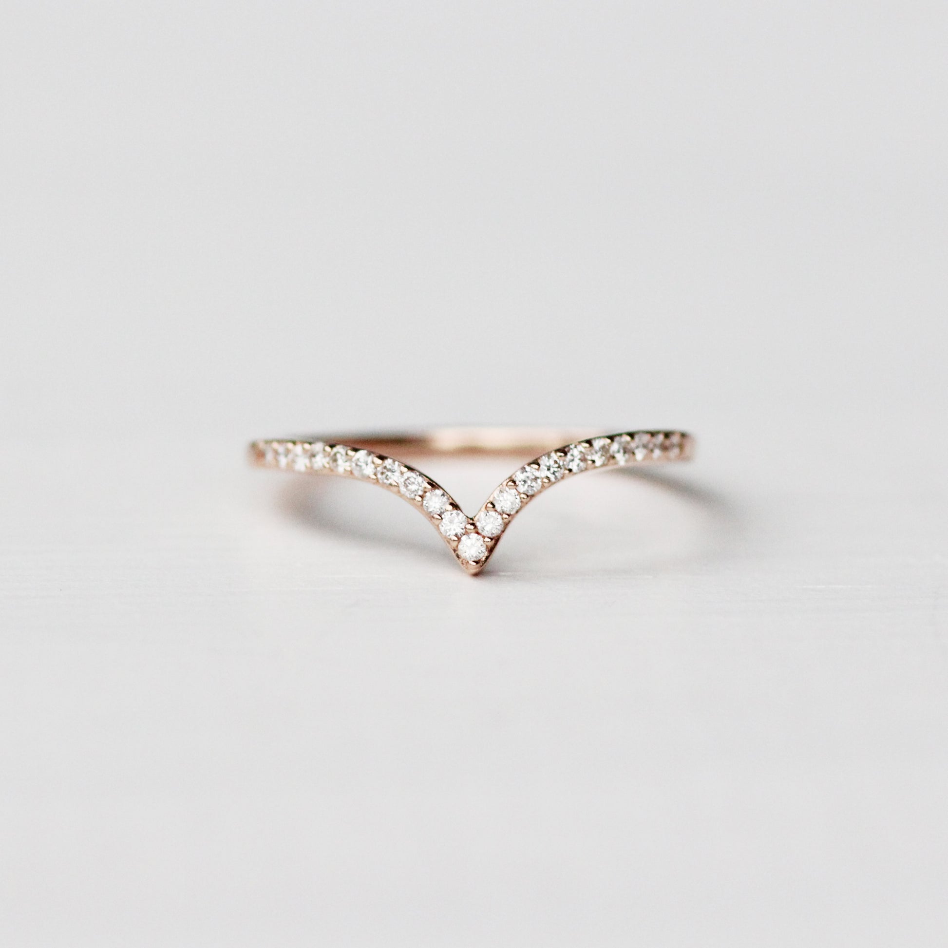 Vern wedding band - Contour Point V shape Diamond Band - Gold of choice - Midwinter Co. Alternative Bridal Rings and Modern Fine Jewelry