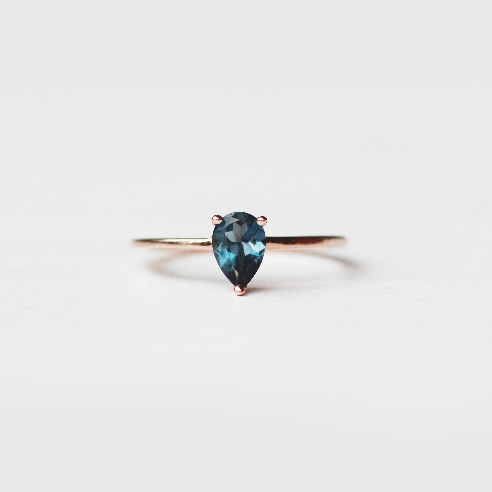 London Blue Topaz .85 carat Pear Cut - Your choice of metal - Custom - Midwinter Co. Alternative Bridal Rings and Modern Fine Jewelry