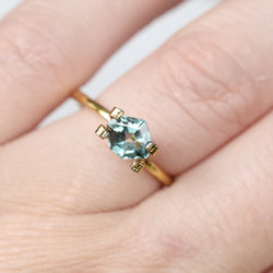 1.25 carat Geometric Shaped Teal Sapphire for Custom Work - Inventory Code SAP125 - Midwinter Co. Alternative Bridal Rings and Modern Fine Jewelry