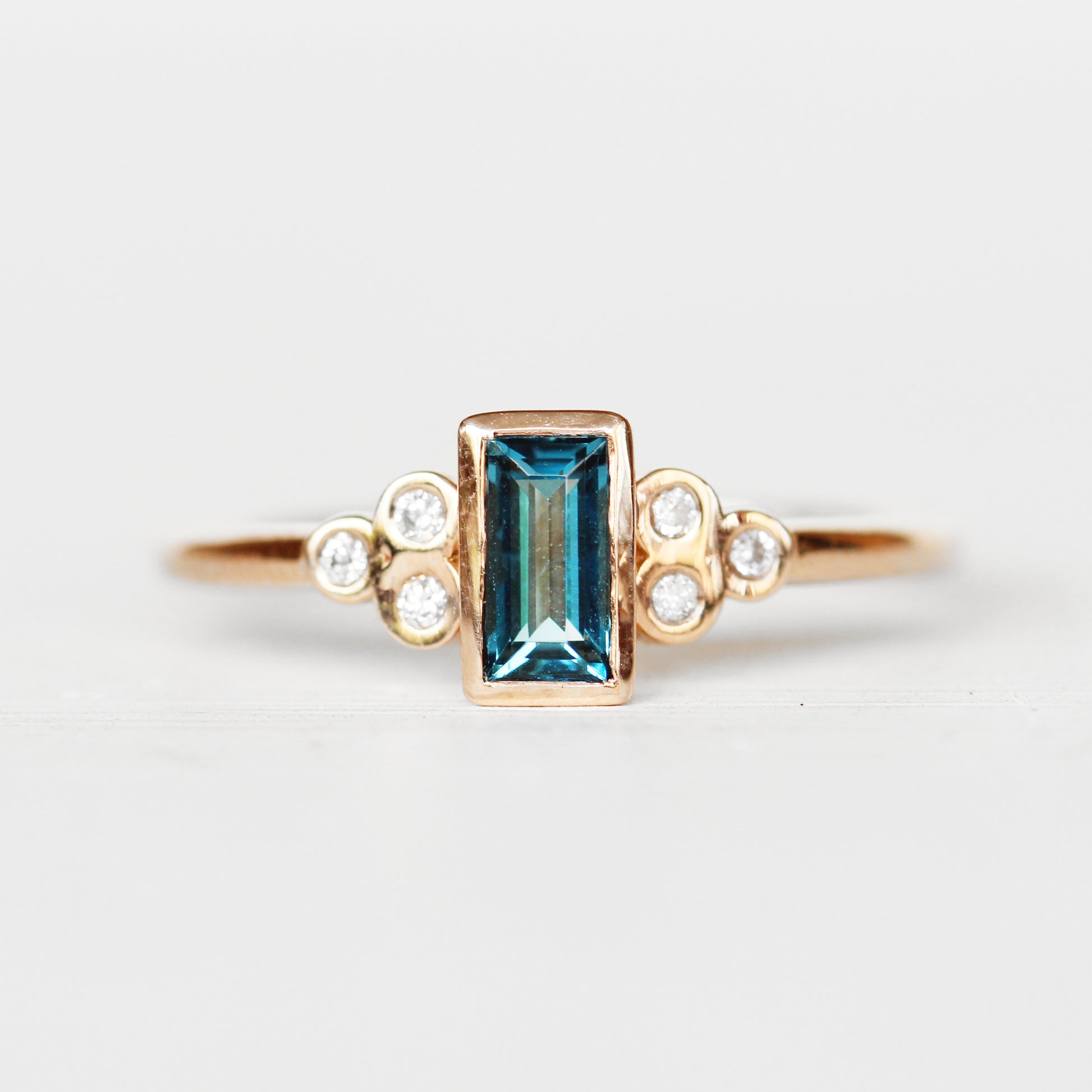 Sophia - London Blue Topaz in Rose Gold Ring - Made to order - Midwinter Co. Alternative Bridal Rings and Modern Fine Jewelry