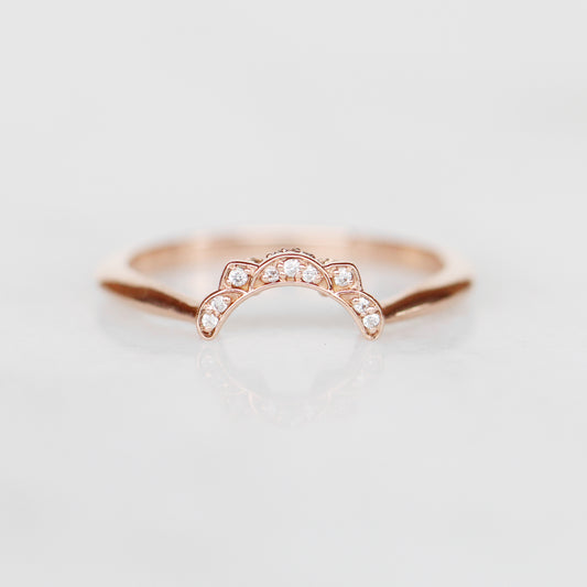 West wedding band - vintage inspired diamond contour band - 14k gold of choice - Midwinter Co. Alternative Bridal Rings and Modern Fine Jewelry